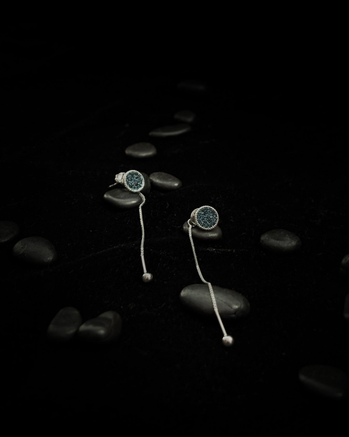 Midnight Halo Threader Earrings