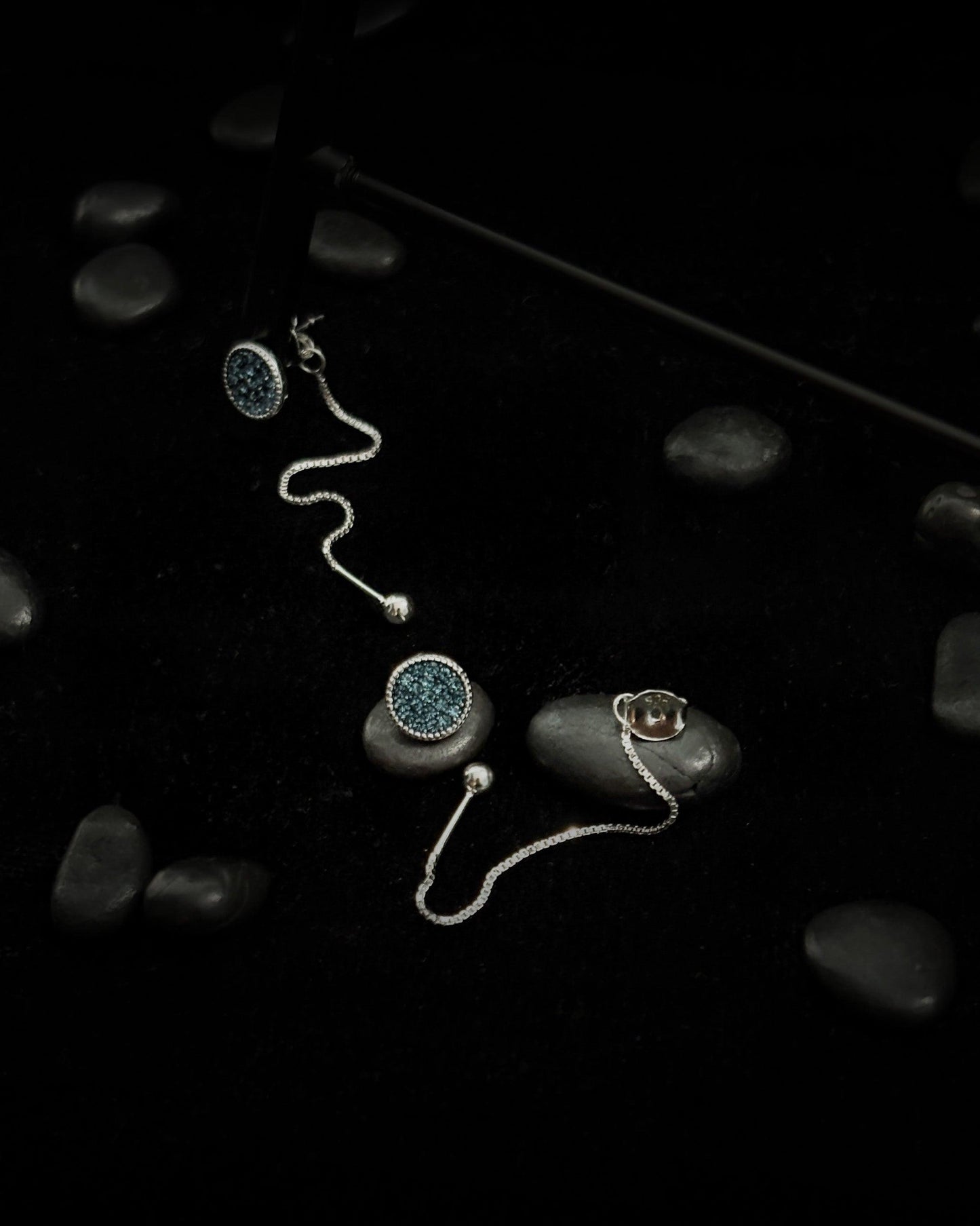 Midnight Halo Threader Earrings
