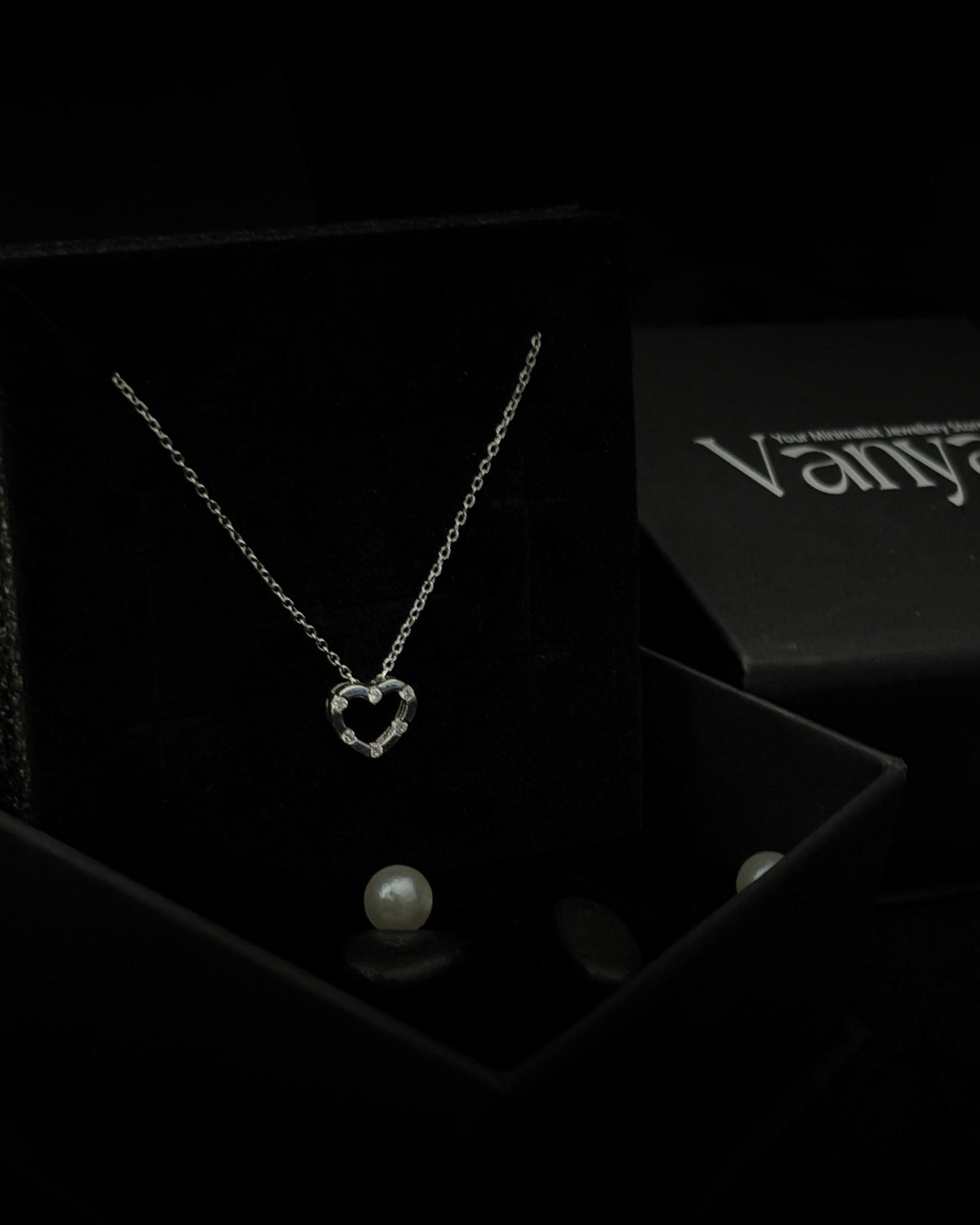 Whispered Heart Pendant with the Silver Chain