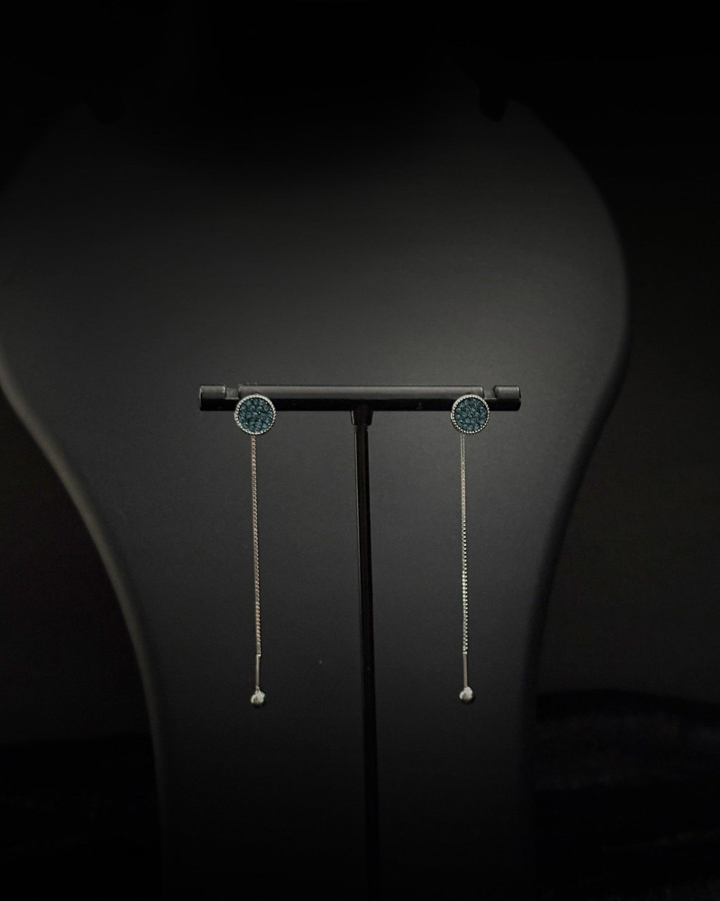 Midnight Halo Threader Earrings