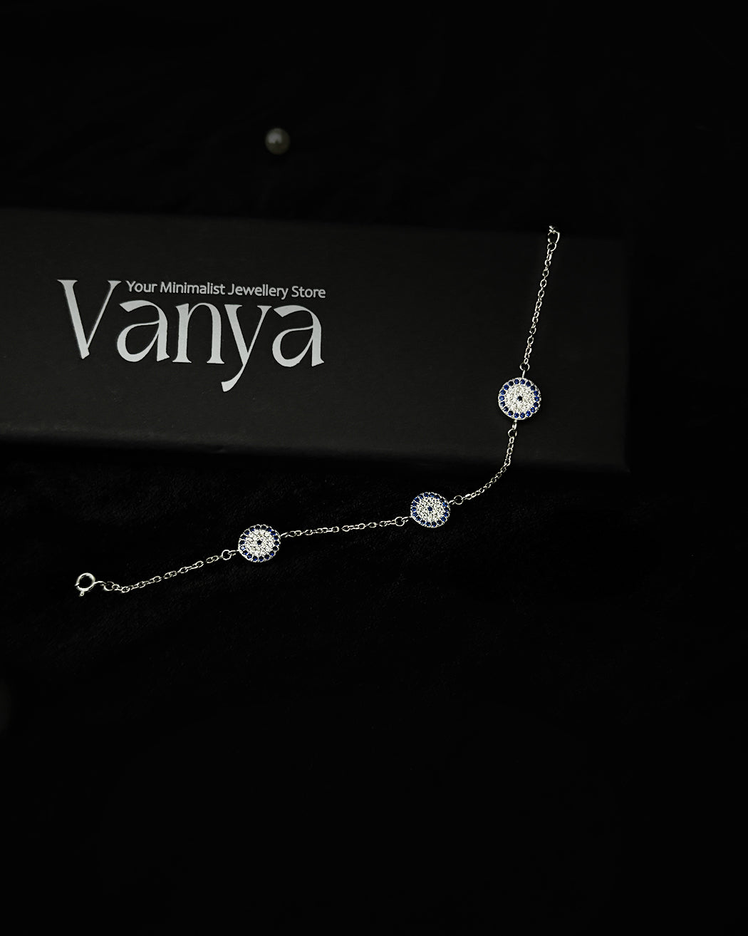 Blue Halo Evil Eye Bracelet
