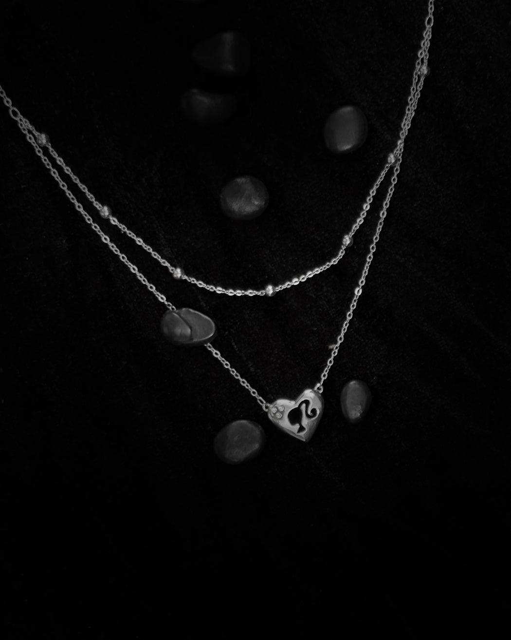 Silhouette Heart Layered Necklace