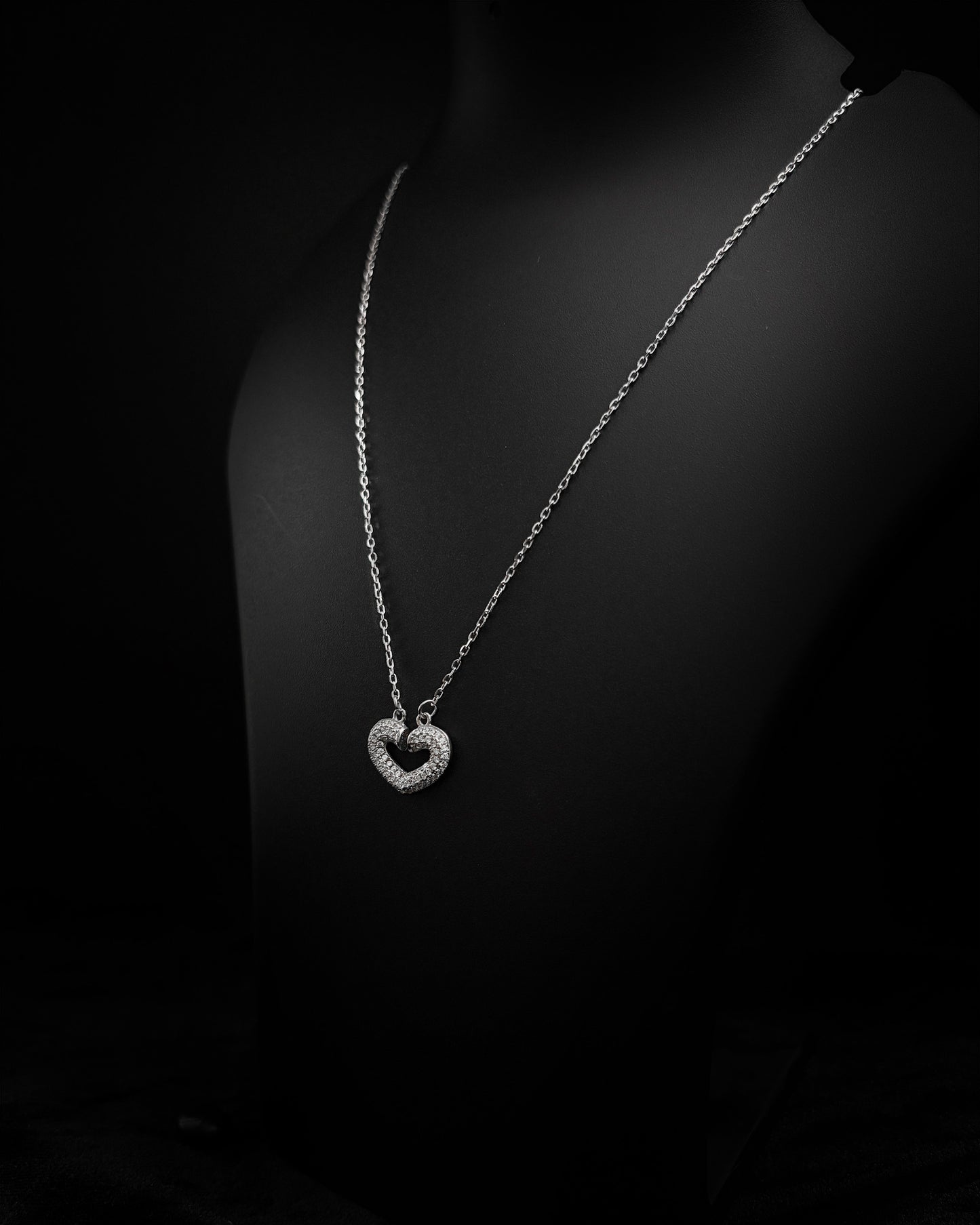 Sparkling Heart Pendant Necklace