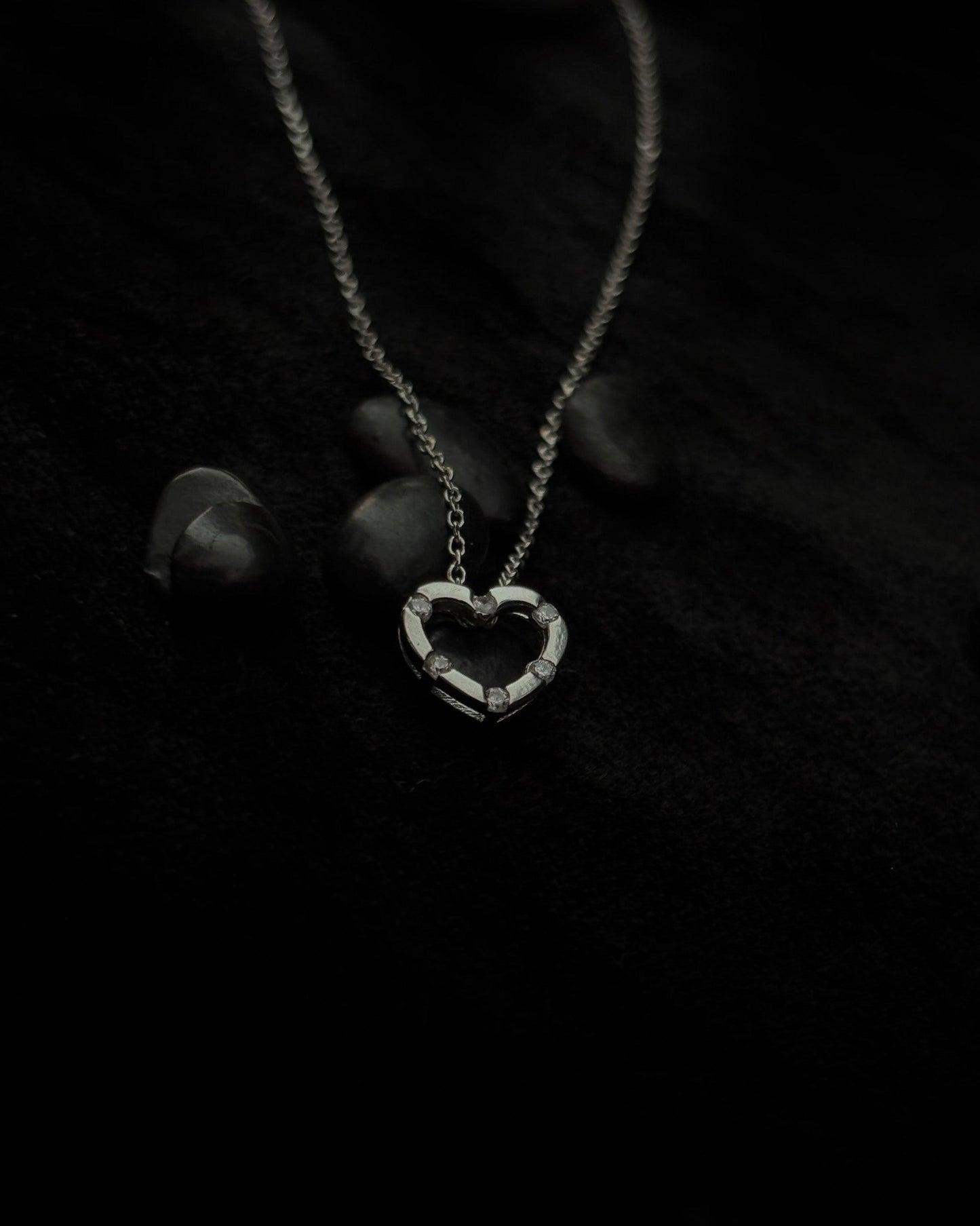 Whispered Heart Pendant with the Silver Chain
