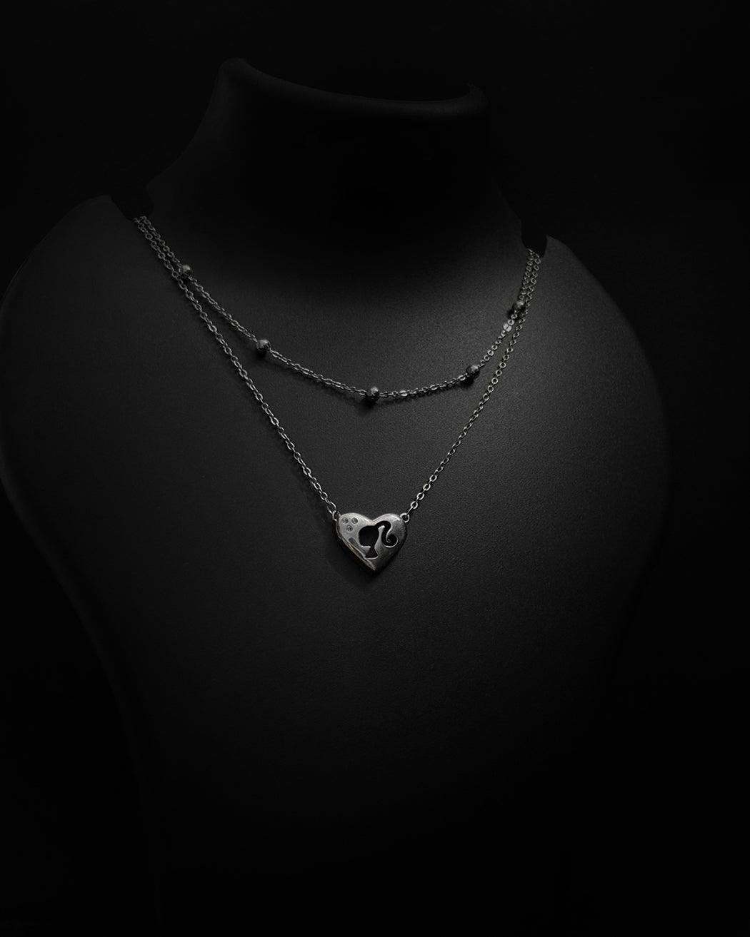 Silhouette Heart Layered Necklace