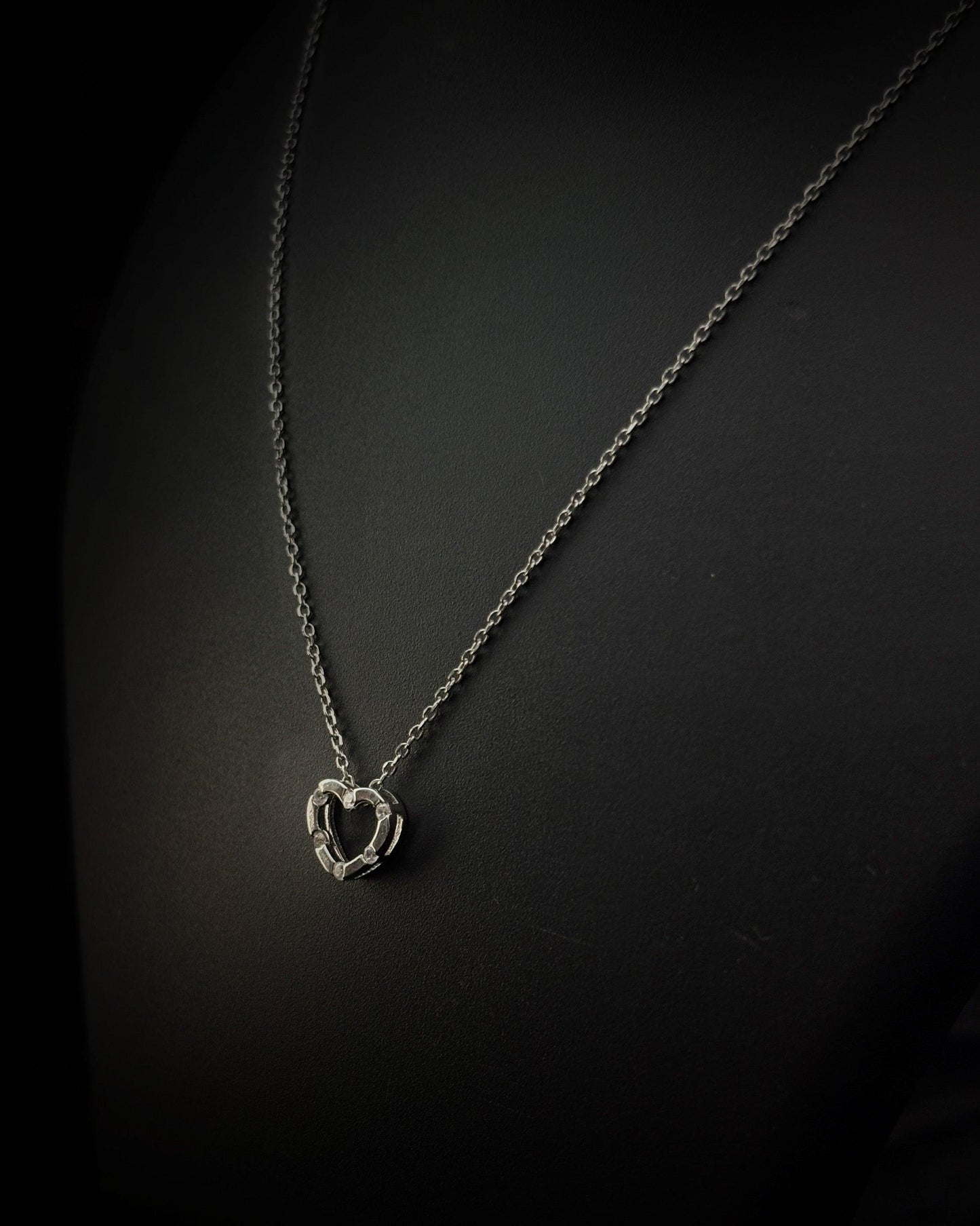 Whispered Heart Pendant with the Silver Chain