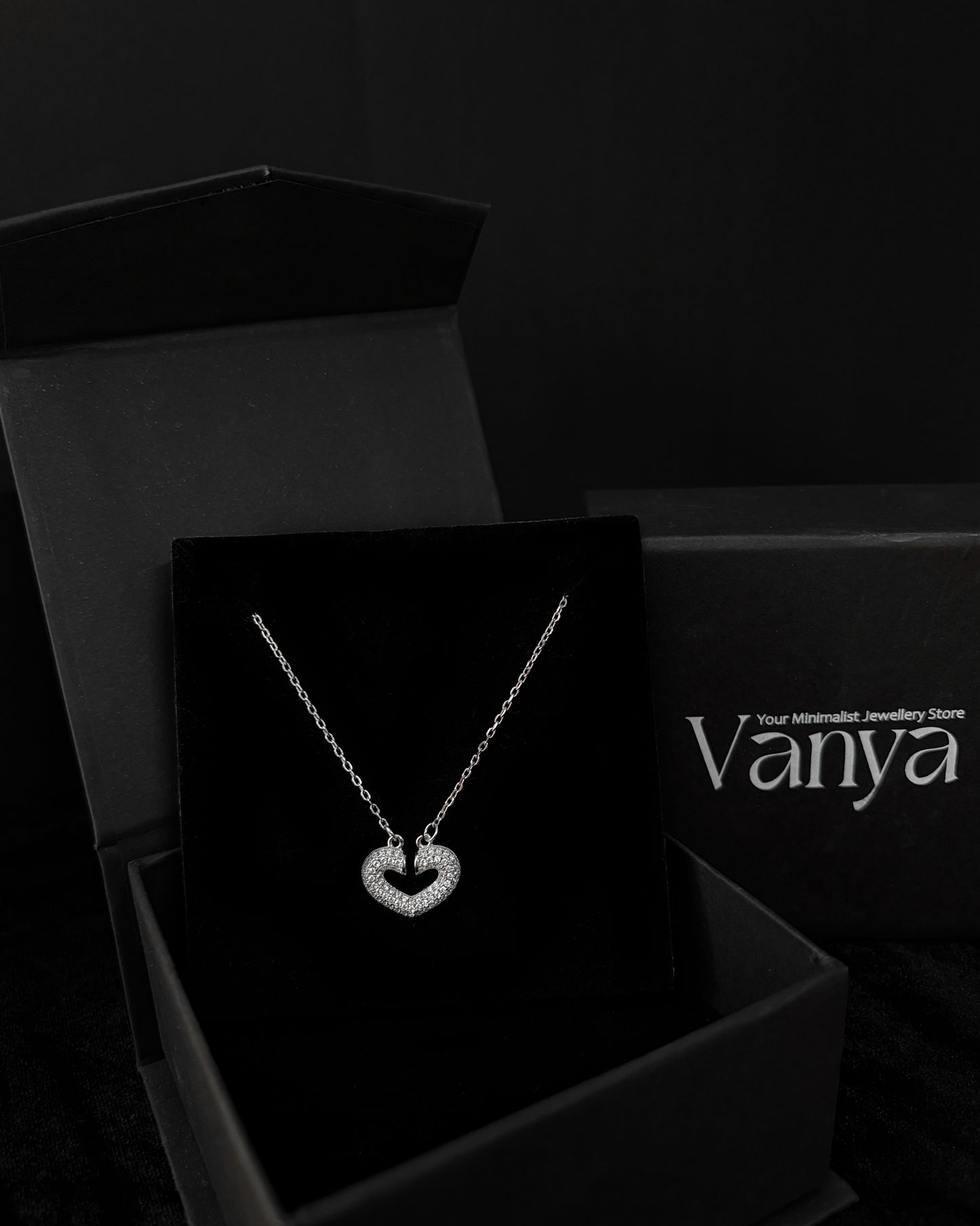 Sparkling Heart Pendant Necklace