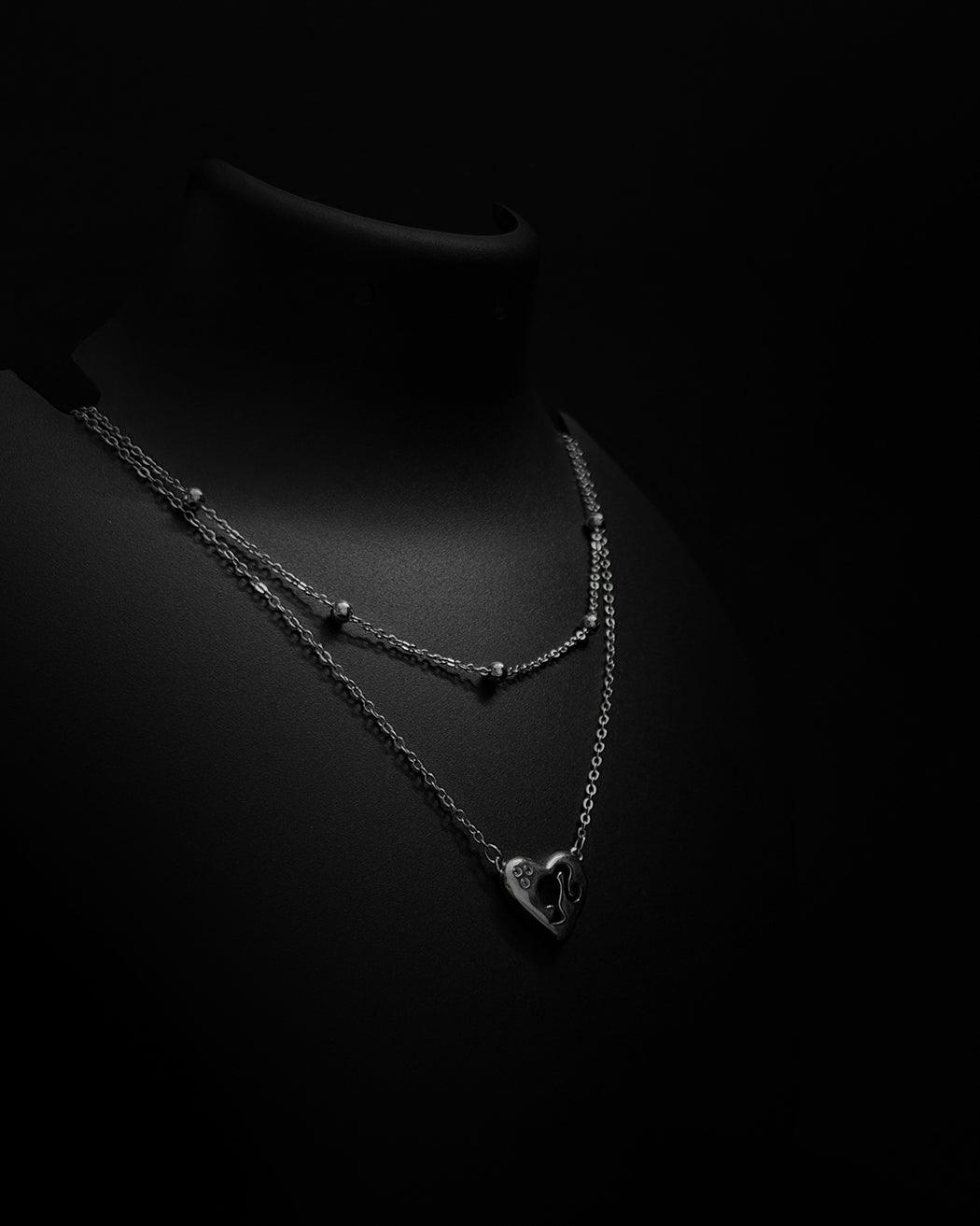 Silhouette Heart Layered Necklace