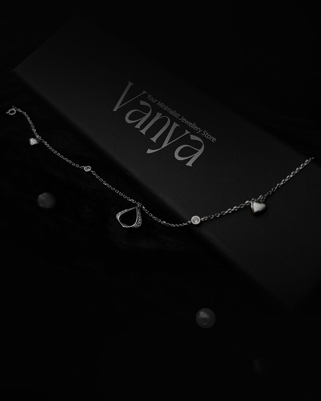 Heart & Teardrop Charm Anklet