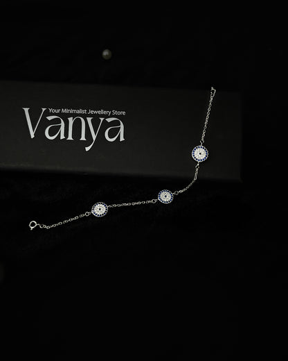 Blue Halo Evil Eye Bracelet