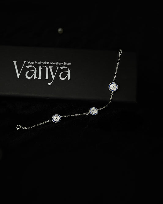 Blue Halo Evil Eye Bracelet