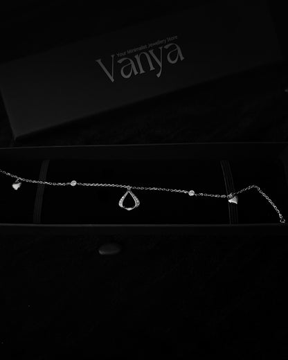 Heart & Teardrop Charm Anklet