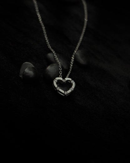 Whispered Heart Pendant with the Silver Chain