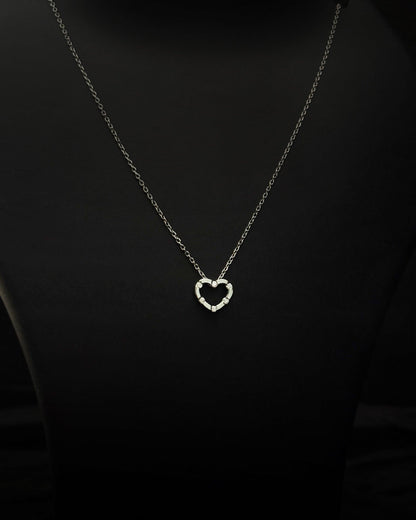 Whispered Heart Pendant with the Silver Chain