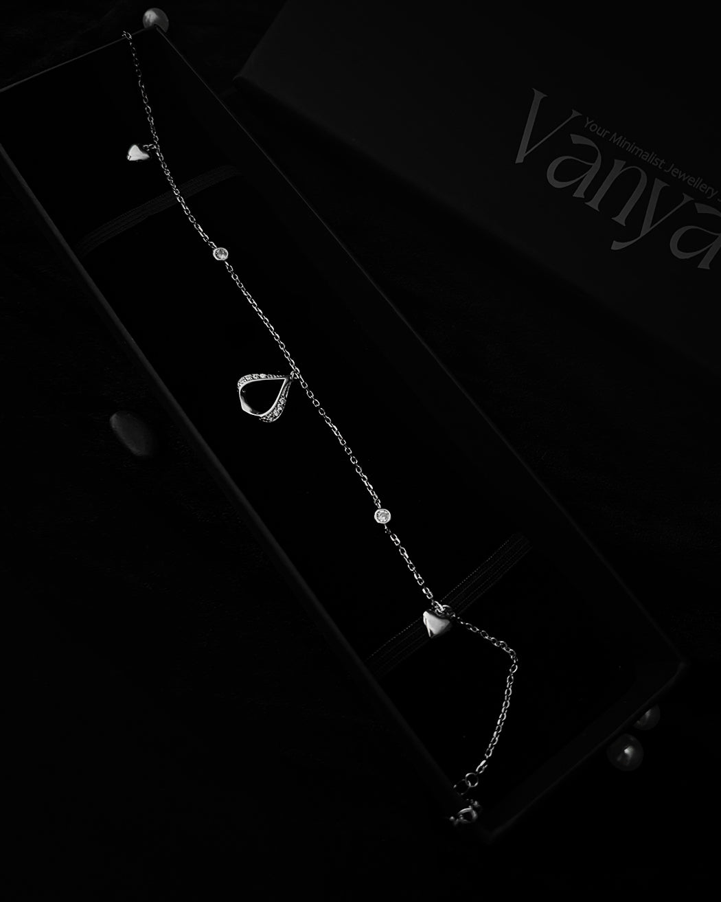 Heart & Teardrop Charm Anklet